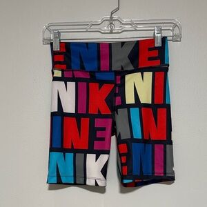 Nike Colorful Logo Print Shorts Girl's M 8/10 5" athletic short